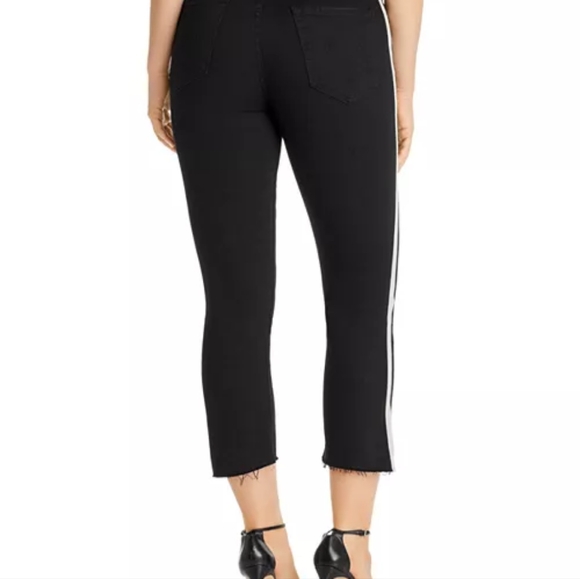 MOTHER Insider Striped Crop Step-Hem Fray Jeans in Guilty Racer - Picture 13 of 13